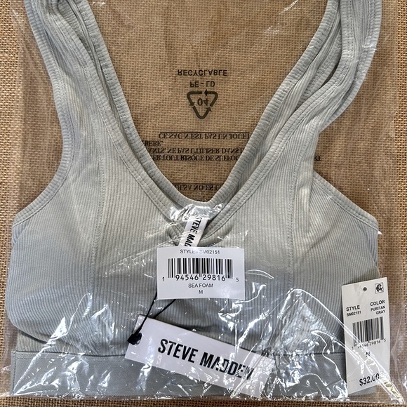 Steve Madden Sports Bra Sea Foam - Picture 1 of 3